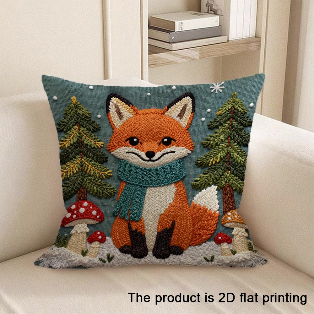 1Pc Adorable 2D Flat Printed Pet And Animal Patterned Pillowcases Sofa Cushion Cover Home Bedroom Room Decoration