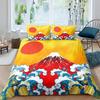 Giappone Monte Fuji Set Copripiumino Morbido Copripiumino Caldo Ciliegio Set Biancheria da Letto Retrò Torre Copri Trapunta Dimensioni Queen Size