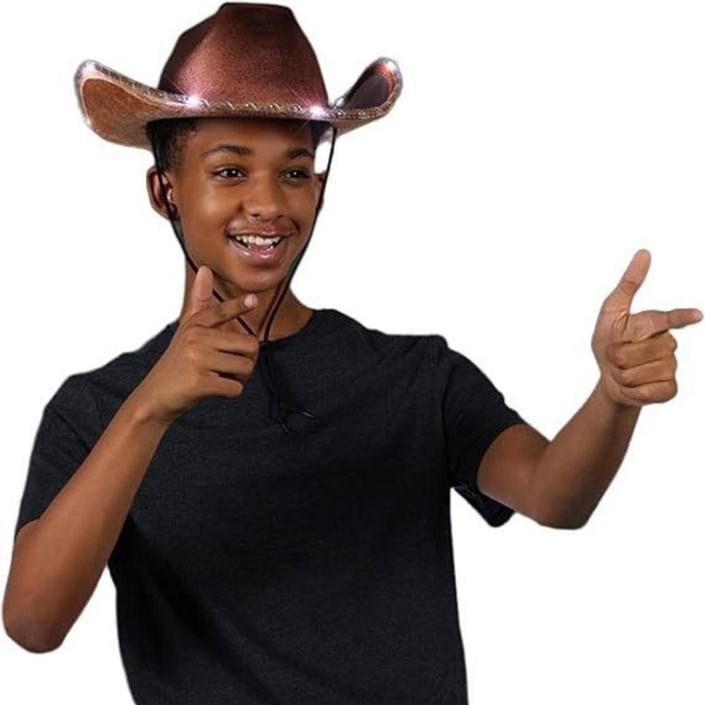Composite Light Up Cowgirl Hat Comfortable Cowboy Hat Durable Space Cowgirl Hat  Outdoor