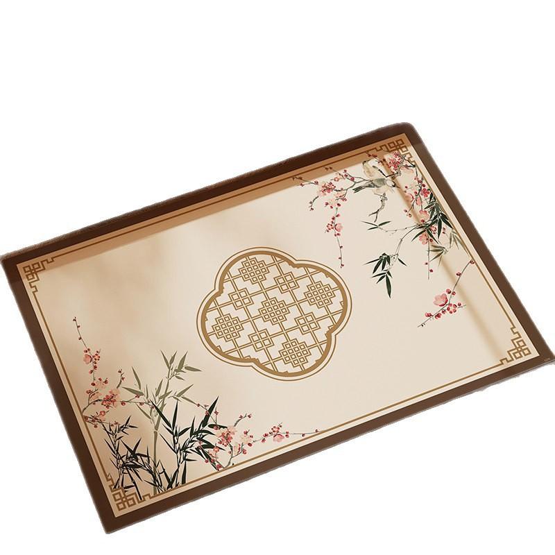 Modern Chinese Style Diatomite Floor Mat Entryway Kitchen Non-Slip Water Absorbent Easy Clean Square Rug