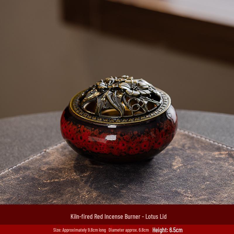 Portable Ceramic Sandalwood Incense Burner: Golden Bowl Ornament & Incense Plate