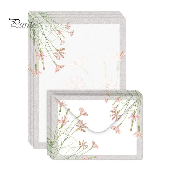 Floral Stationery Set 5Pcs Butterfly Paper Envelope Set, Vintage Writing with Lined Artistic Message Pages, Letter Kit for Letters, Greeting Messages,