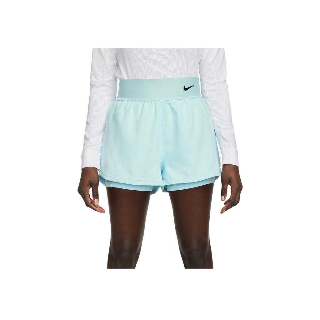 Nike Court Dri-FIT Advantage Solid Logo High-Waisted Regular Shorts Women shorts Teal DR6844-442