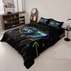 Conjunto de Capa de Edredom de Penas Sem Enchimento com Estampa Seis Sete Preto 3 Peças Vários Tamanhos Decoração Confortável para Quarto