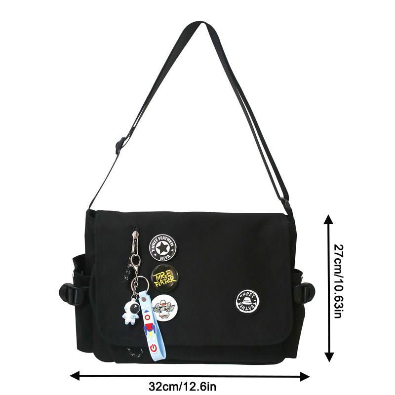 Trendige Nylon-Crossbody-Tasche für Herren, große Kapazität, japanischer Stil, Messenger Bag, lässige Schultertasche im Harajuku-Stil, Sac Bags