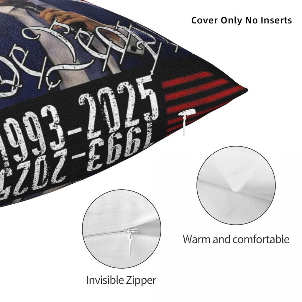 Y2K Home Charlie Kirk True Patriot 1993- Rip Memorial American Flag Decoration Pillowcases Pillow Cover Zippered Multi Size