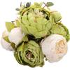 Faux Peony Bouquet 13 Heads Flowers Bud Vintage Artificial Peony 47cm Silk Flowers for Wedding Home Decoration,1pc