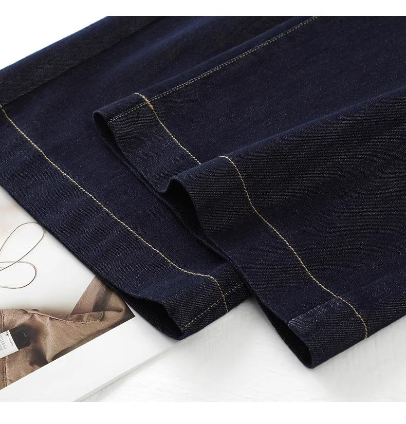 Women's Retro Denim Wide-Leg Jeans - Slimming Narrow Straight Fit for Spring & Autumn 2025.