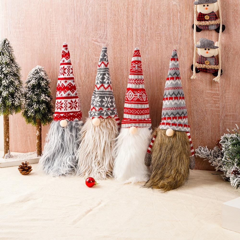 With Long Beard Dwarf Wine Bottle Covers Faceless Santa Claus Wine Bottle Caps Navidad