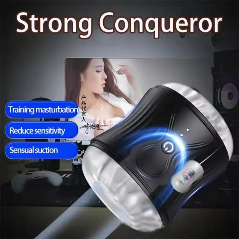 Male Piston Retractable Rotating Masturbator Penis Massage Powerful Vibrator Realistic Vagina Blowjob Male Adult Products