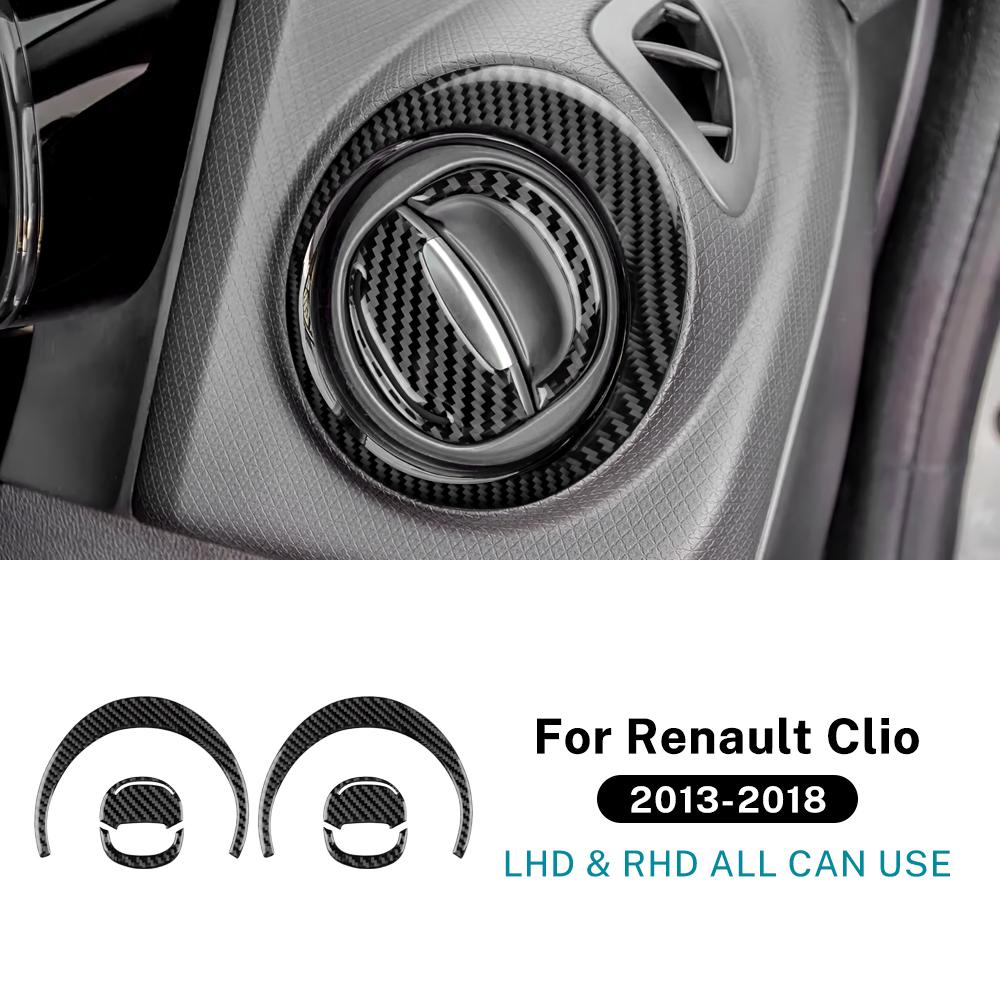 Carbon Fiber Modified For Renault Clio 4 2013-2018 Car Air Conditioner Vent Outlet Sticker Trim Cover Auto Interior Accessories чёрный