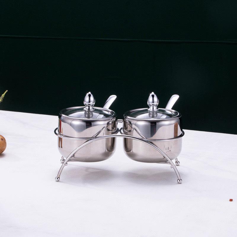 Stainless Steel 304 Korean Style Seasoning Jar Set for Home, Cafeteria, or Hotel Use