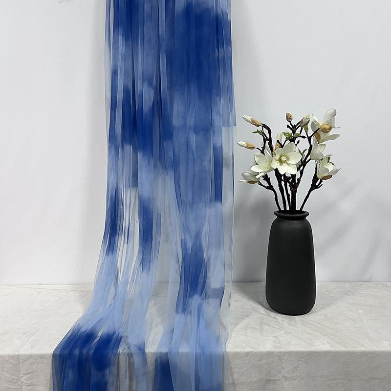 Green Chinese Gauze Cloth Background Decoration Gradient Texture Ink Ancient Style Pavilion Gauze Curtain Mesh Fabric Veil