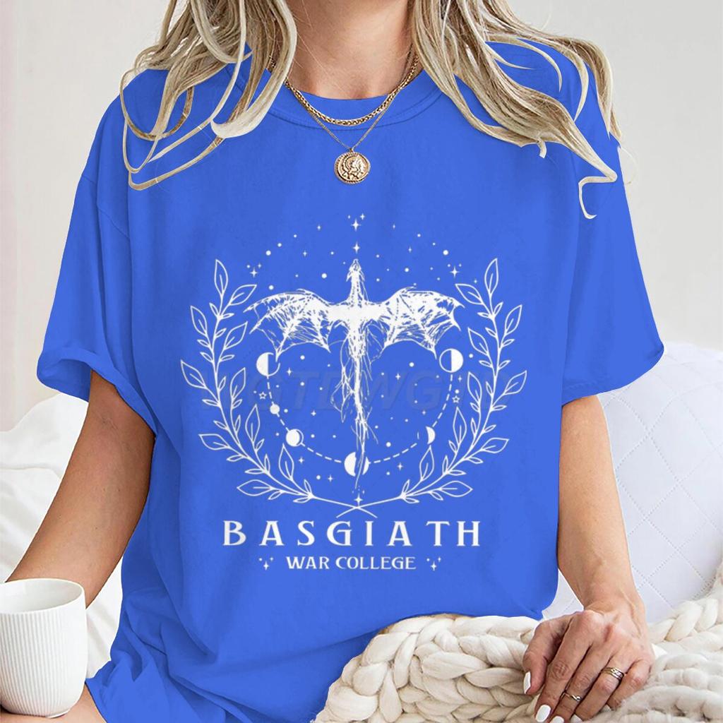 Basgiath War College Tshirt Trendy Dragon Fantasy Reader Bookish Tshirt Stylish Women Unisex Graphic Reading Tee Shirt