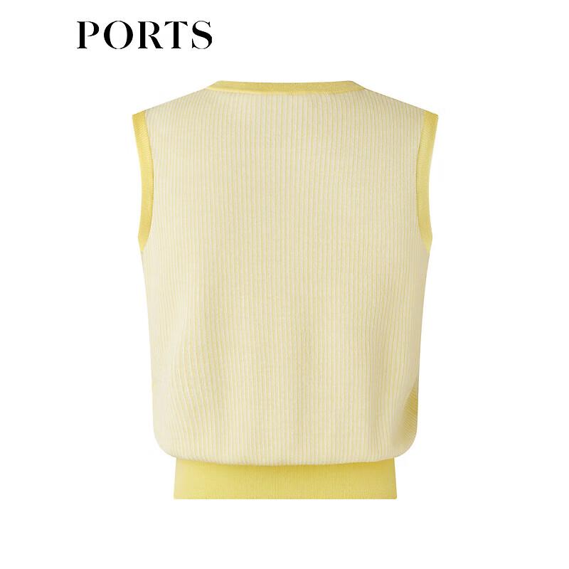 Ports Striped Logo Jacquard Knit Tank Top
