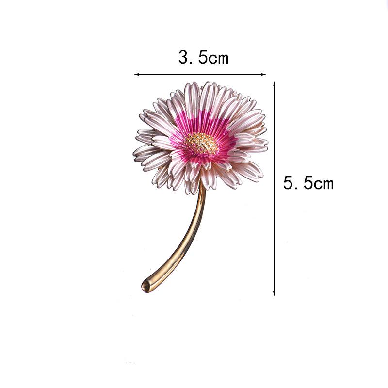 SKEDS Elegant Creative Enamel Flower Daisy Brooch Pin For Women Fashion Sunflower Wedding Party Accessories Corsage Brooches