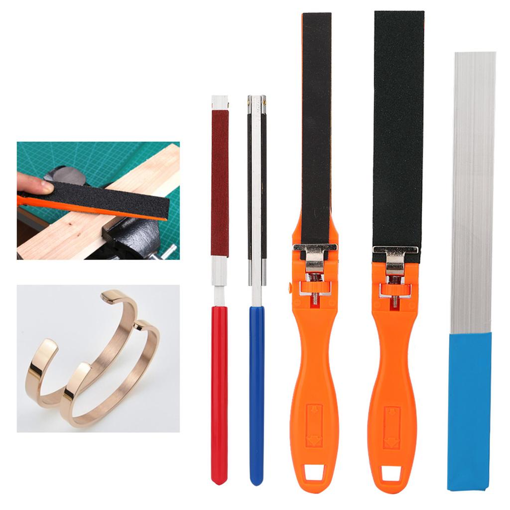 5pcs Manual Sandpaper Stick Semicircle Sanding Paper Roll Bar Jewelry Polishing Tool