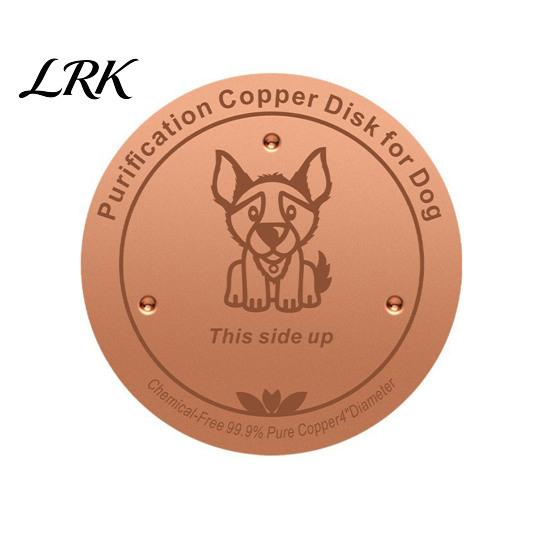 Pet Water Bowl Accessory Copper Disc Purification for Dog, 4-Inch Diameter Pure Disc, Slimy Scale Removal with 3-Point Support Dog Dispenser