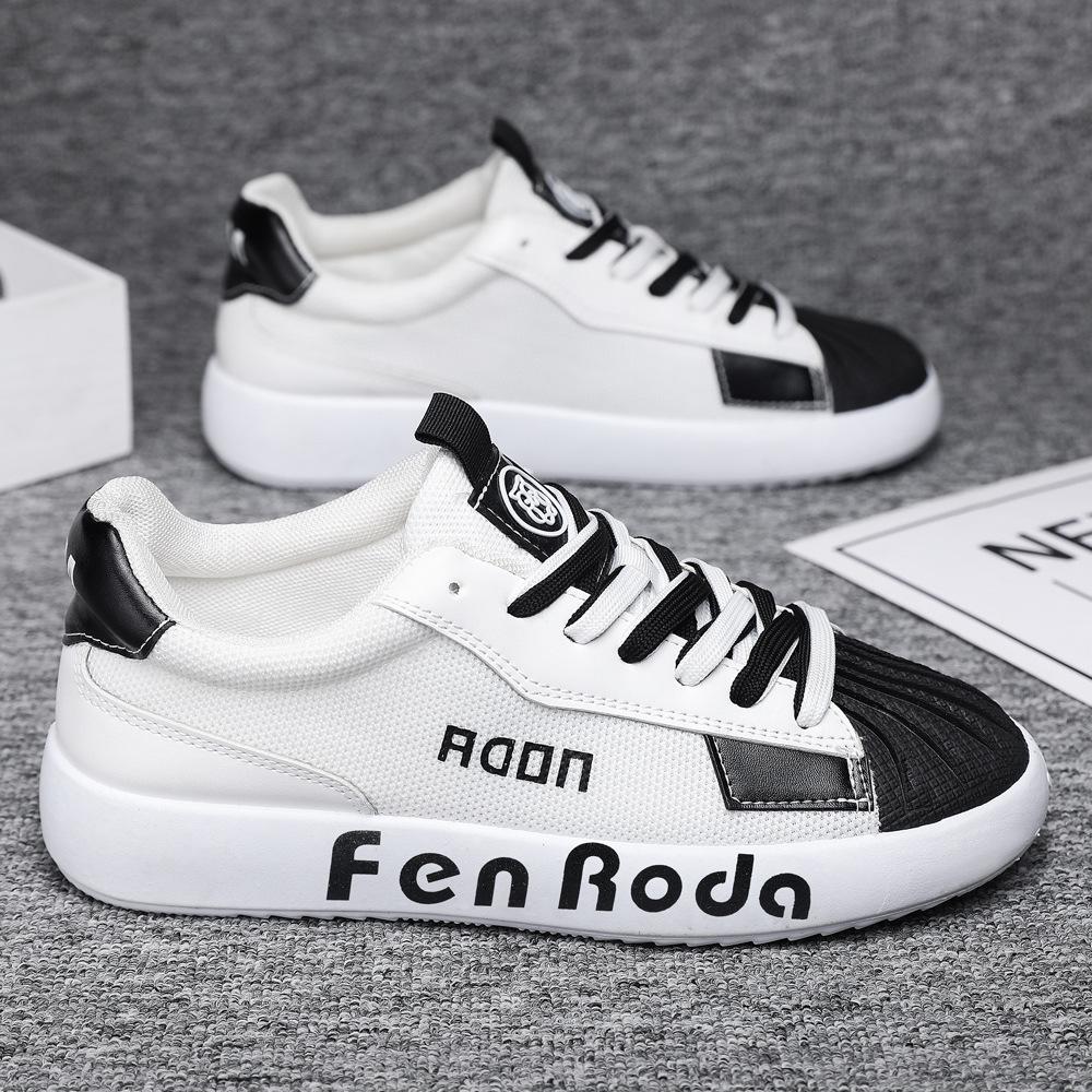 

2025 spring and autumn new men s versatile board shoes soft sole fashion trend board shoes comfortable and breathable youth sports shoes men 39 белый