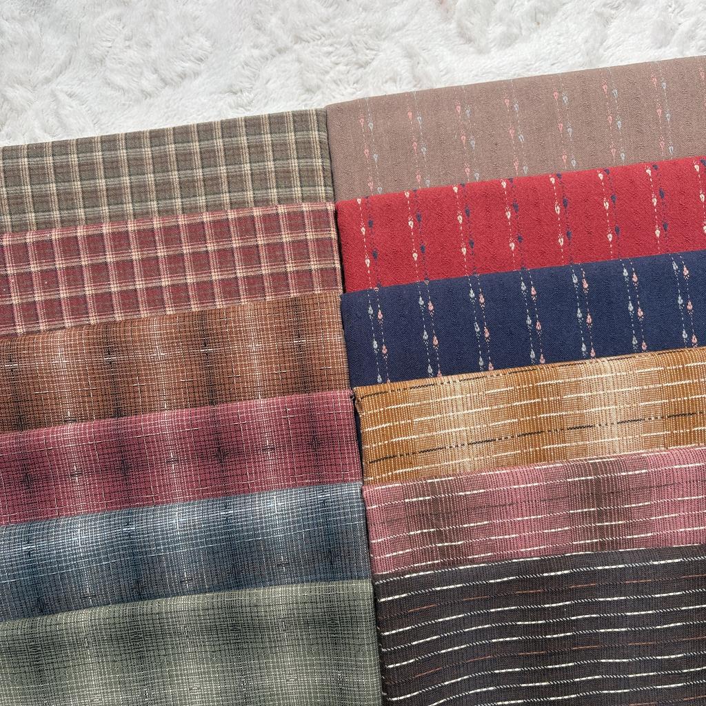 Wine Red Series Made Doll Clothes Japanese Patchwork Craft Materials Multicolored Cloth Handmade Patchwork Brocade Fabric Piece