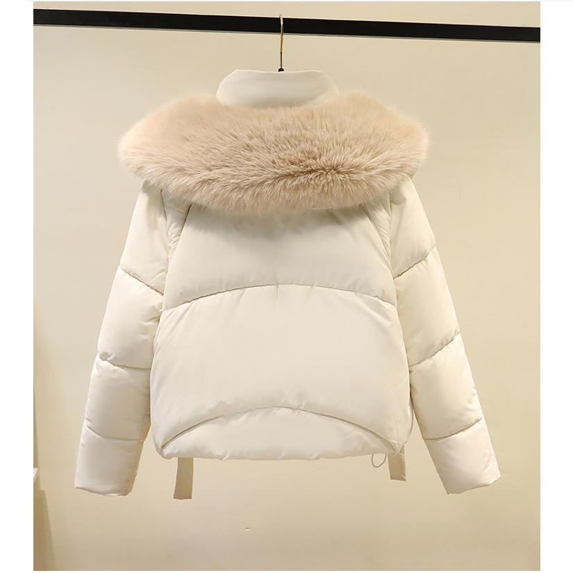 Bread Down Cotton-padded Jacket Women's Winter Short Thickened Oversized Fur Collar Down Cotton-padded Jacket