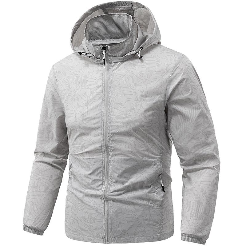 

Men s Summer Ice Silk Sun Protection Jacket - Breathable UV Shield for Outdoor Fishing 2XL світло-сірого кольору