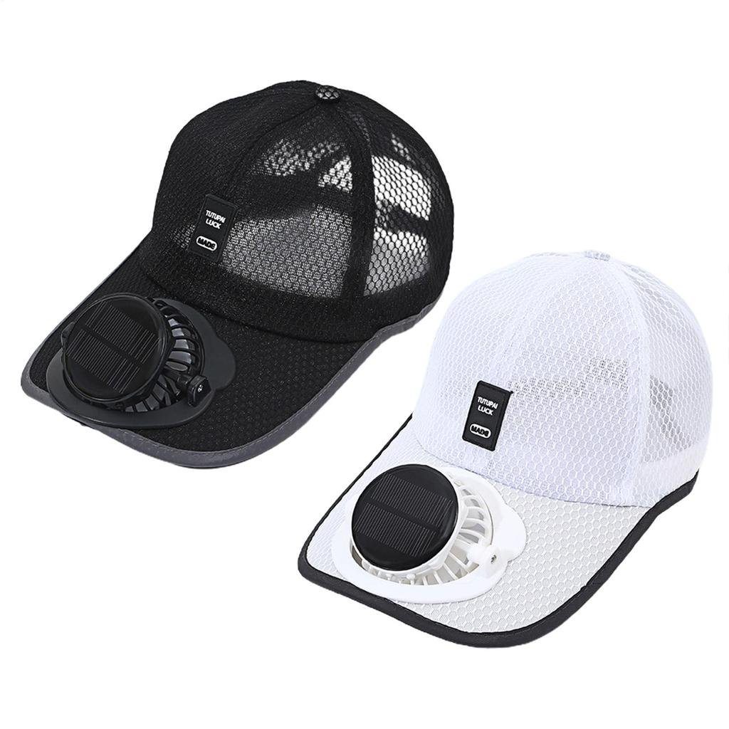 Solar Powered Fan Hat Trucker Hat Baseball Hat Solar Beach Hat with Cooling Fan UV Block Sports Hats Rechargeable for Men Women