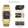 WWOOR Luxury Business Men Watches Gold Quartz Stainless Steel Sport Clock Waterproof Week and Date Wrist Watches