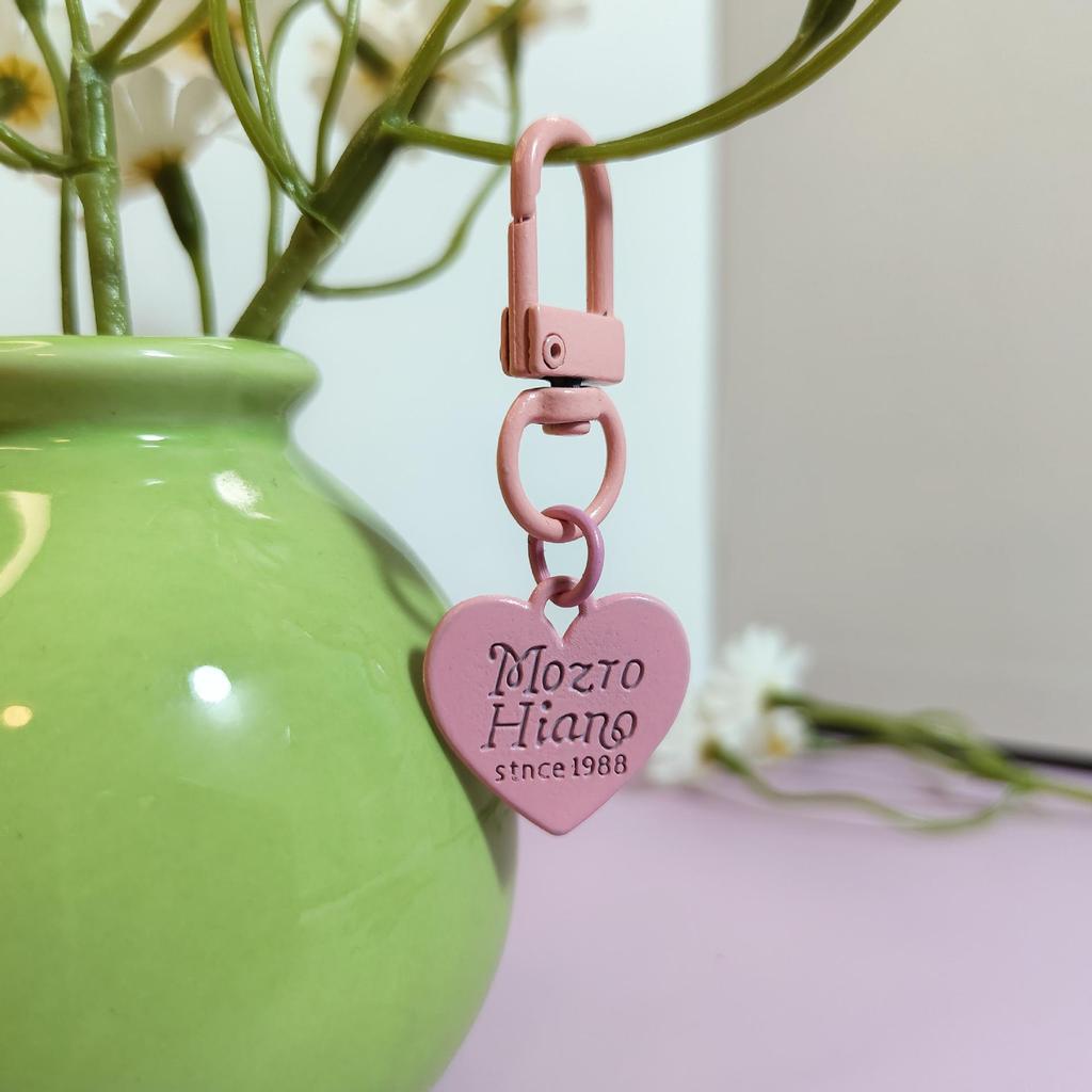 Colorful Metal Love Heart Pendant Keychain - Candy Color Heart-Shaped DIY Piece & Door Buckle Accessory