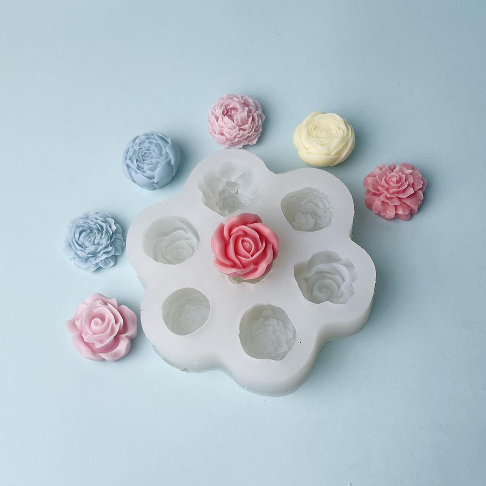 Seven-hole Flower-shaped Succulent Three-dimensional Aromatherapy Gypsum Candle Handmade Silicone Mold
