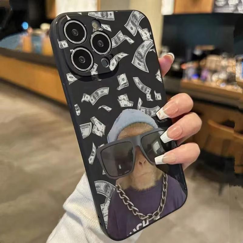Sunglasses Monkey MEME Pattern Phone Case For iPhone 17 Air 16 e 15 14 13 12 11 Pro Max Plus Mini SE 2020 2022 Silicone