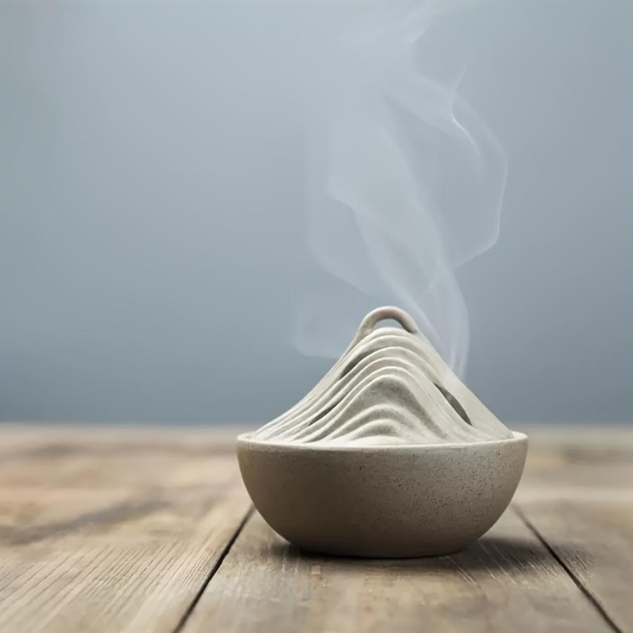 Zen Mountain Incense Burner Ceramic Hill Incense Holder for Meditation Tea Ceremony Vintage Desktop Decor for Home Office