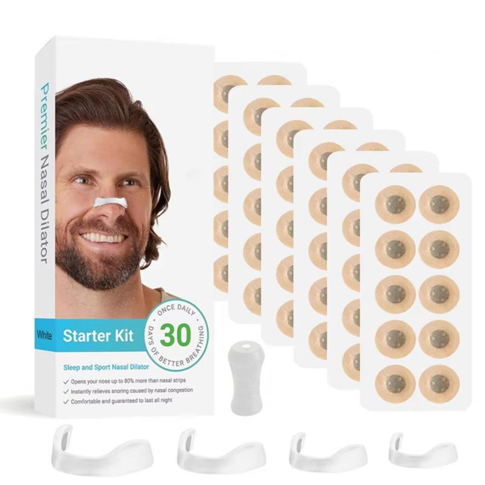 30 Pairs Stretchable Breathe Nasal Strips Hydrowoven Fabric Stop Snoring Nose Patch  Adult