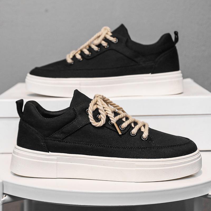 

Simplified Style Men s Canvas Shoe Summer Niche-Design Versatile Casual Sneakers Student Sports Black Cloth Shoe Trendy Footwear 44 чёрный