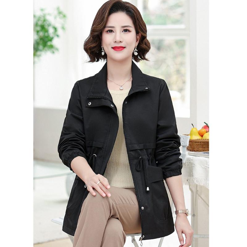 2026 New Fashion Casual Women Windbreaker Spring Autumn Short Coat Fashion Plus Size Stand-Up Collar Ladies Jacket