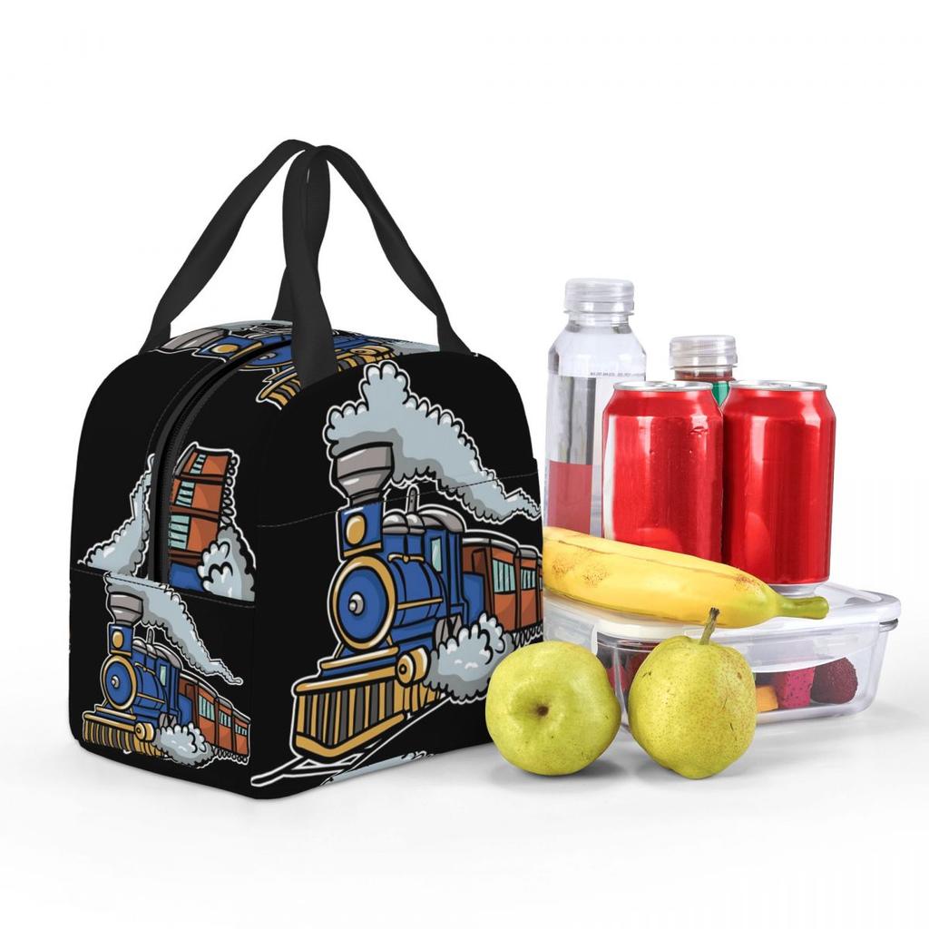 Zug Eisenbahn Isolierte Lunchtasche für Damen Kinder Auslaufsichere Lebensmittelbehälter Thermische Lunchbox Tragetasche