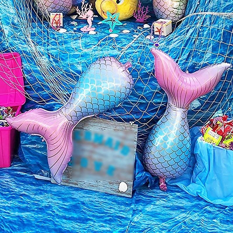 Mermaid Tail Arch Balloon Chain Theme Baby Birthday Ocean Party Background Decoration Decoration Aluminum Film Balloon
