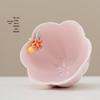 Handcrafted Pink Floral Ceramic Tea Cup Set for Girls - Ideal for Home, Office, and Gongfu Tea Tasting.