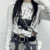 VAYLA Gothic Goth Style Tshirt Women Autumn Long Sleeve Grunge Crop Tops Vintage T-shirt Harajuku Tees Streetwear Clothes Punk
