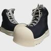 Miqi Women's Black & White High-Top Thick Sole Sneakers - 2024 Autumn/Winter Collection, Breathable & Casual Comfort