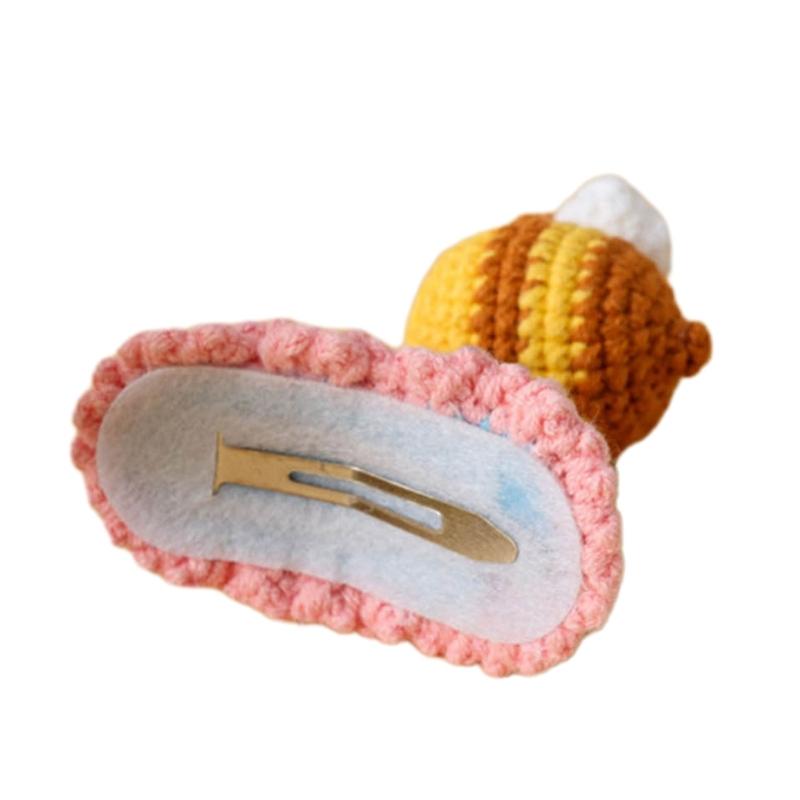 Creative Hair Clips Small Crochet Hairwear Accessories for Little Kids