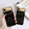 Fantastic Black Cat For IPhone 17Pro Max 16 17 Pro 15 Pro 14 13 Plus 12 Mini 11Pro Max XR 16E 17 Air Golden Glass Phone Case