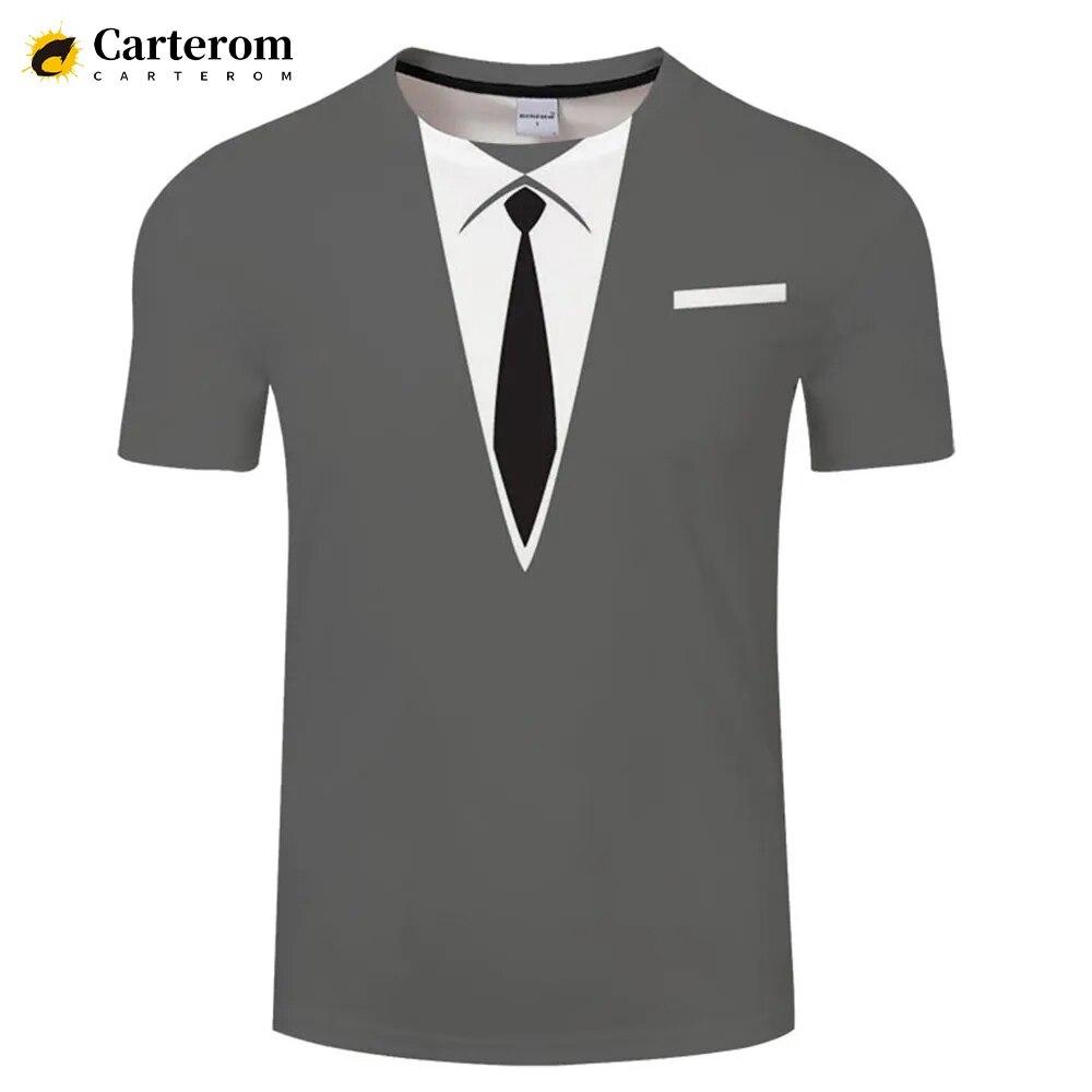 

Поддельный костюм, футболка с 3D принтом, смокинг, костюм с галстуком в стиле ретро, ​​модный тренд, забавная футболка, мужская персонализированная повседневная футболка 6XL