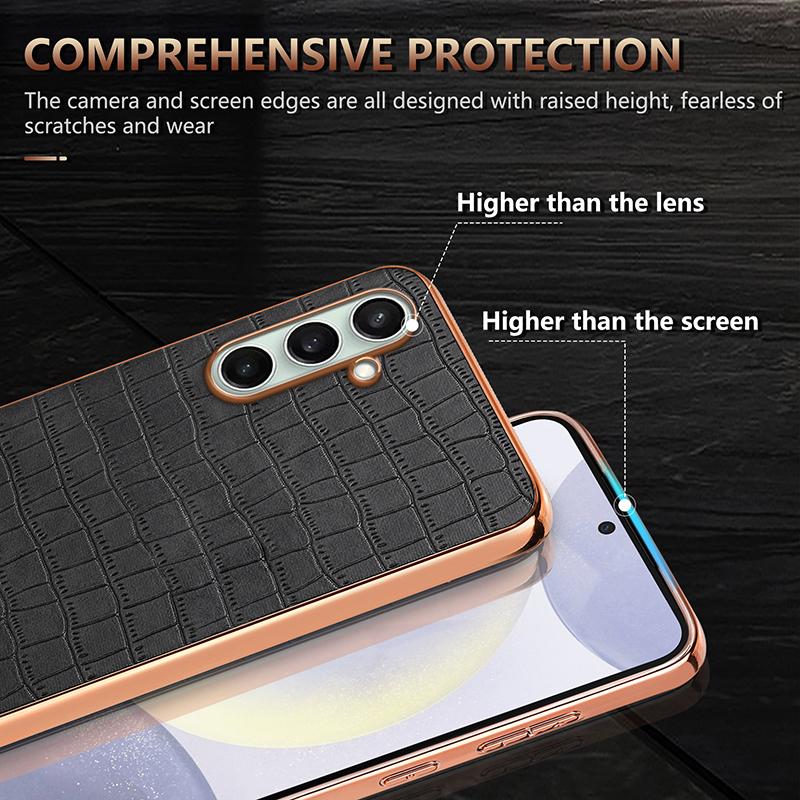 AZNS For Samsung Galaxy A36 5G Case Electroplating Crocodile Texture PU+TPU Phone Cover
