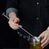 Spiralförmiger langer Rühr-Cocktail-Kaffeelöffel aus Edelstahl mit doppelseitigem Griff