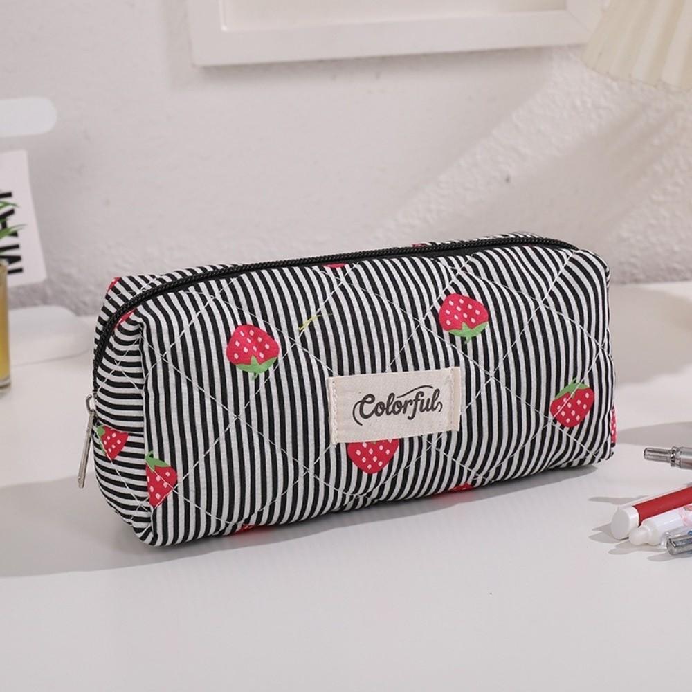 Zipper Design Pencil Case Quilted Pencil Pouch INS Stationery Bag Gift