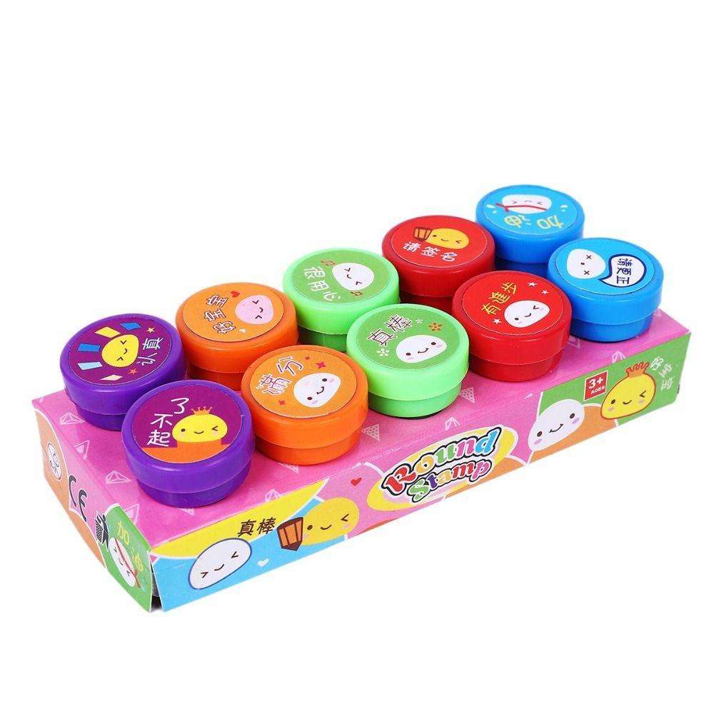 10/12/26 st Självfärgande Djurstämplar för Barn Skattkista Pris Födelsedagskalas Gåva