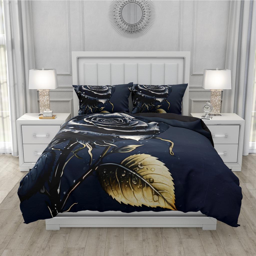 Luxury Flower Bedding Set Famous Anime Duvet Cover Sets Comforter Bed Linen Twin Queen King Single Size Dropshipping Gift