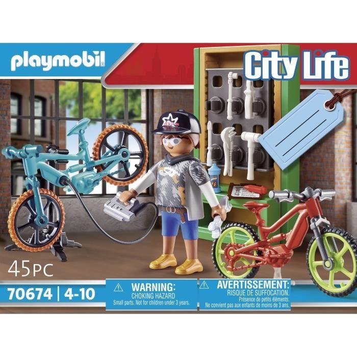 Playmobil - 70674 - set cadeau atelier réparation de vélos - enfant - multicolore - 45 pièces