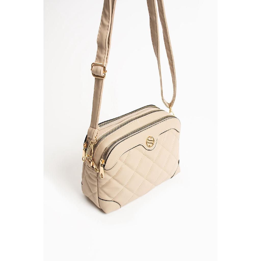 Verstellbare Schulter- und Umhängetasche für Damen mit Kreuzriemen und 4 Fächern